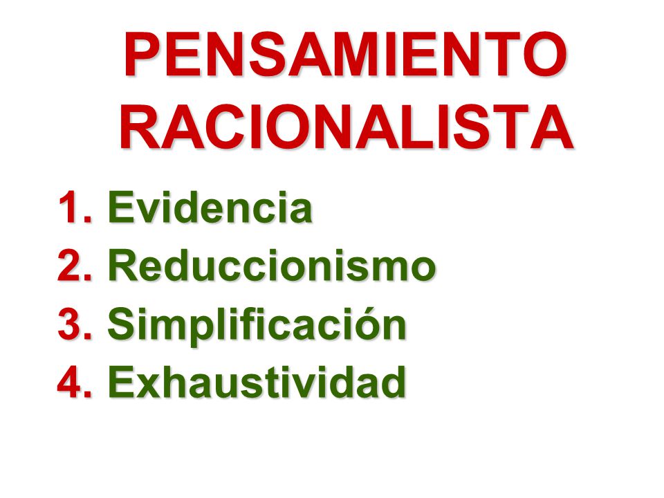 PENSAMIENTO RACIONALISTA