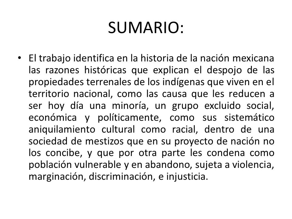 SUMARIO: