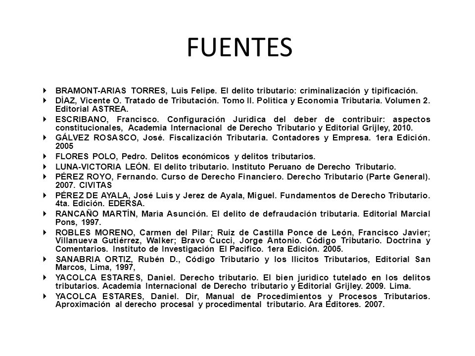 FUENTES BRAMONT-ARIAS TORRES, Luis Felipe. El delito tributario: criminalización y tipificación.
