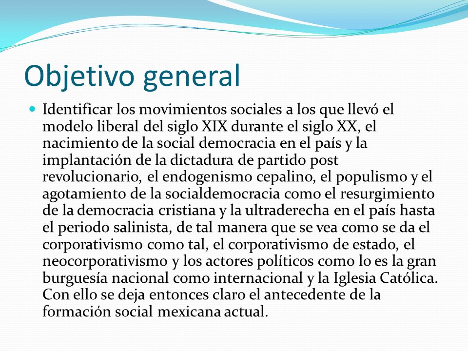 Objetivo general