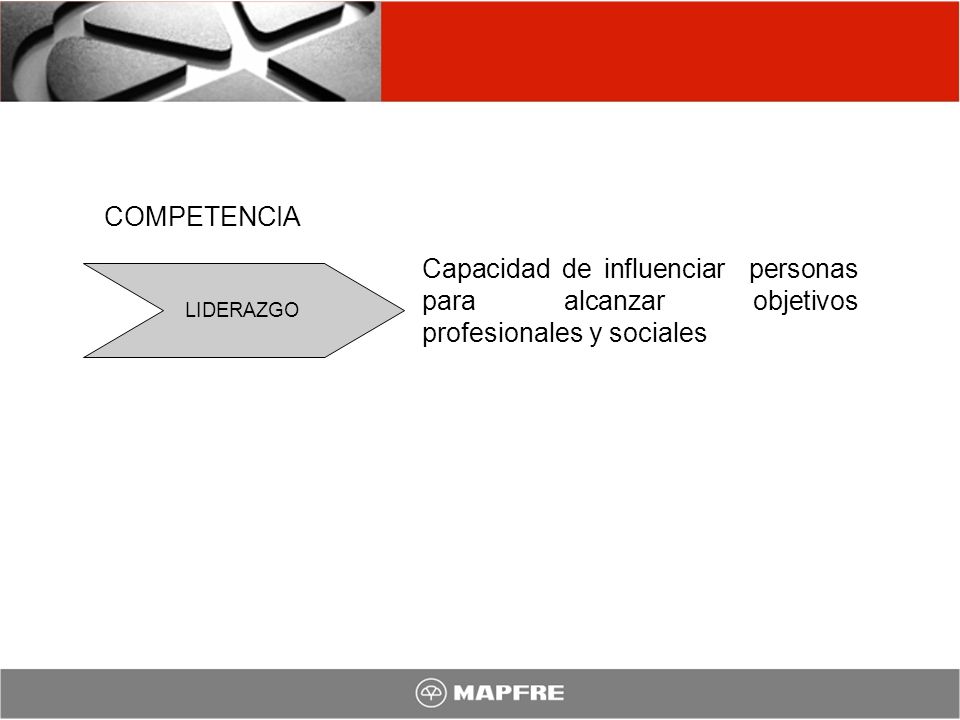 COMPETENCIA Capacidad de influenciar personas para alcanzar objetivos profesionales y sociales.