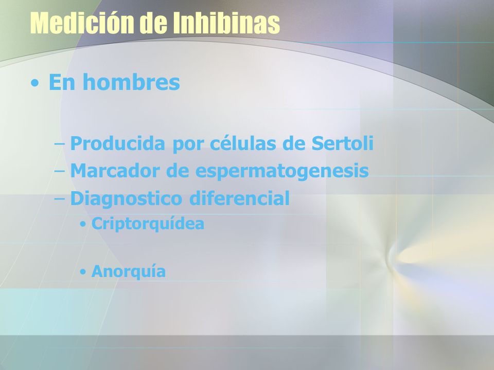 Medición de Inhibinas En hombres Producida por células de Sertoli