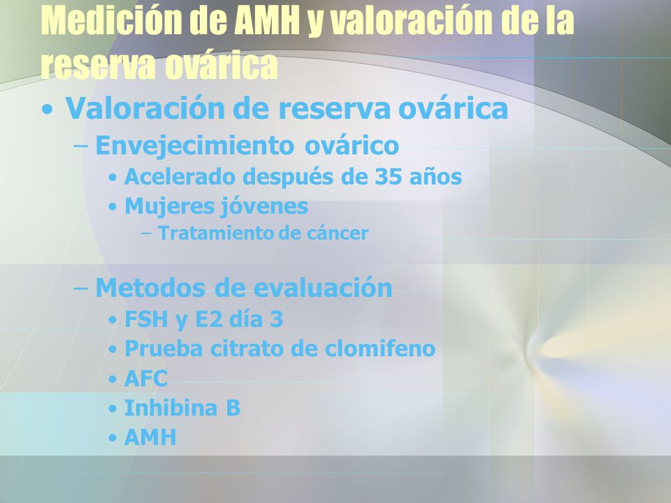 Medición de AMH y valoración de la reserva ovárica