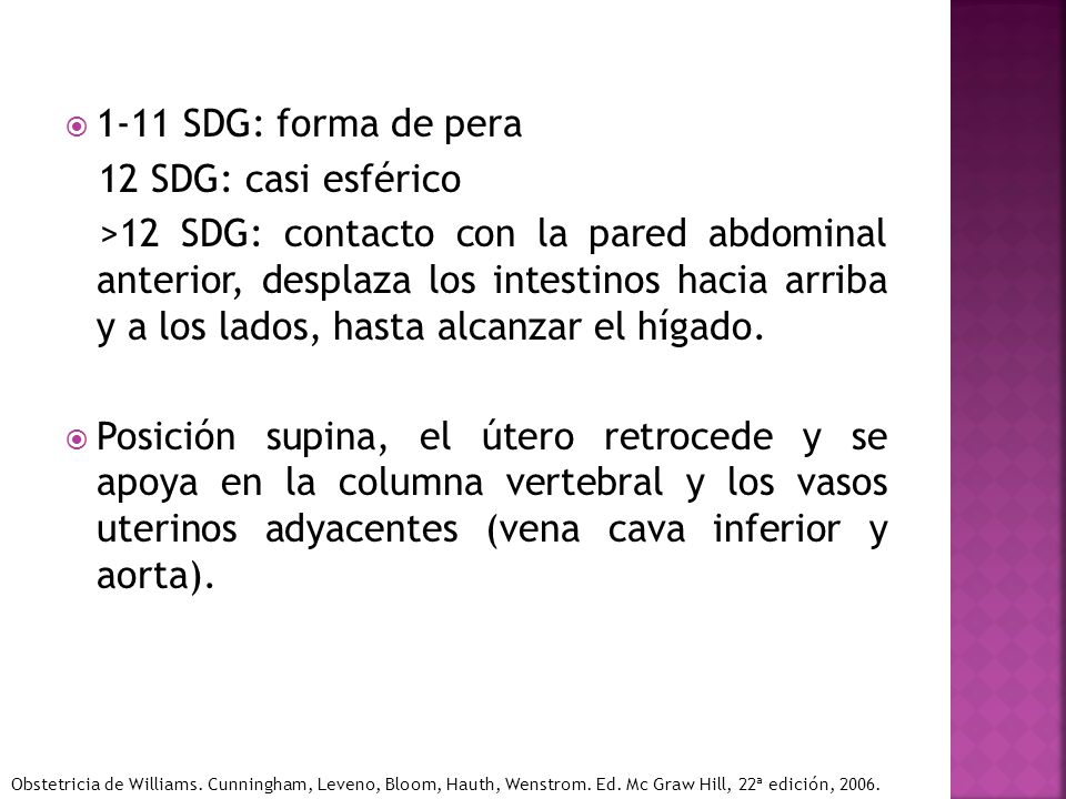 1-11 SDG: forma de pera 12 SDG: casi esférico