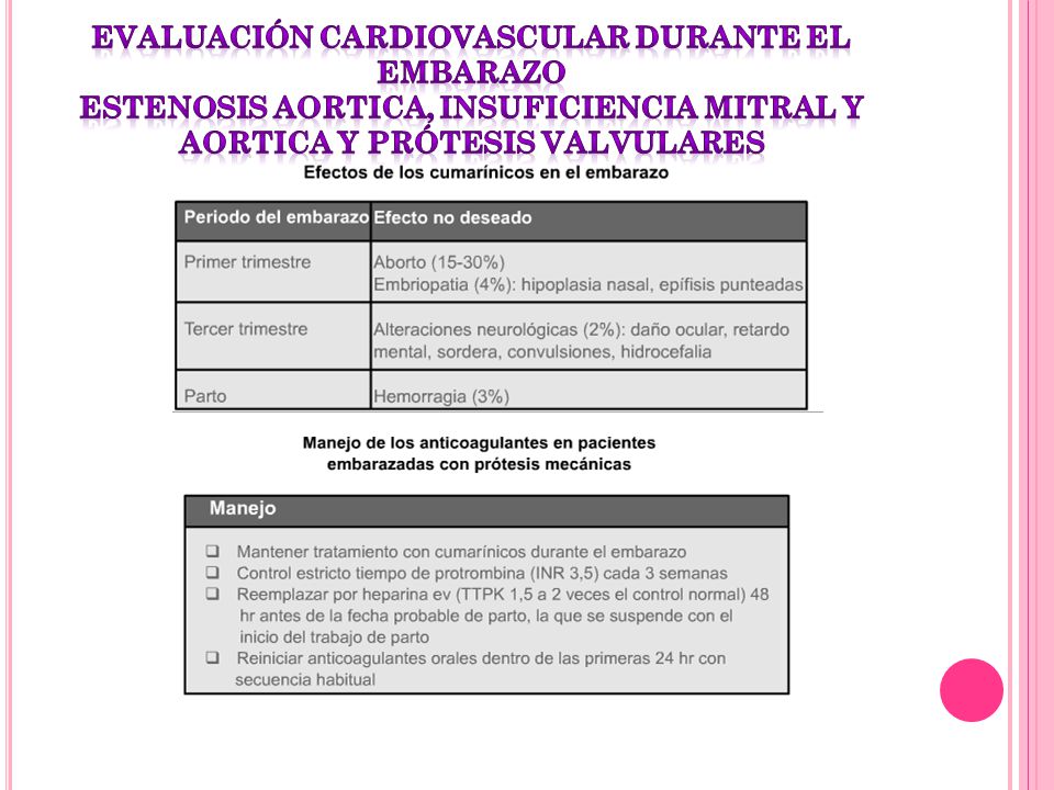evaluación cardiovascular durante el embarazo estenosis aortica, insuficiencia mitral y aortica y prótesis valvulares