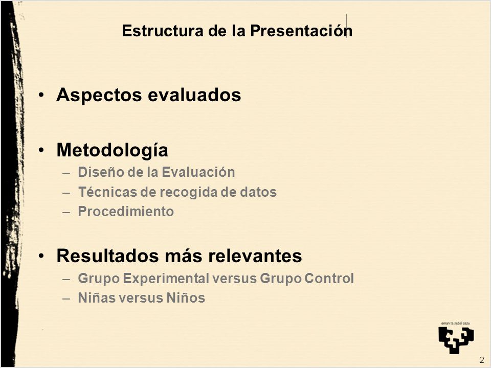 Estructura de la Presentación