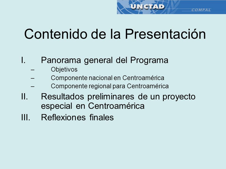 Contenido de la Presentación