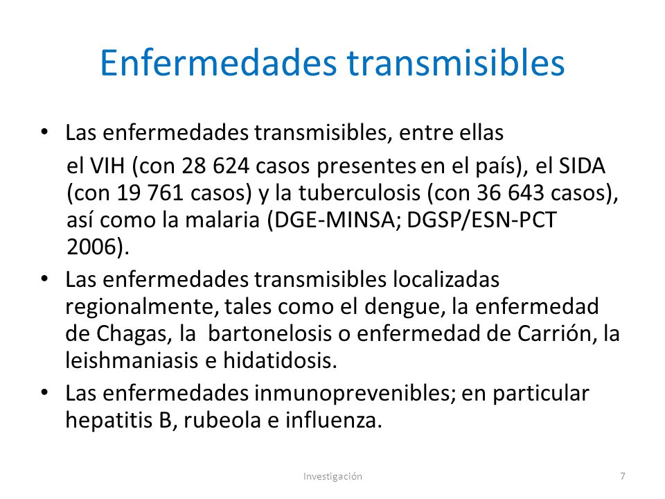 Enfermedades transmisibles