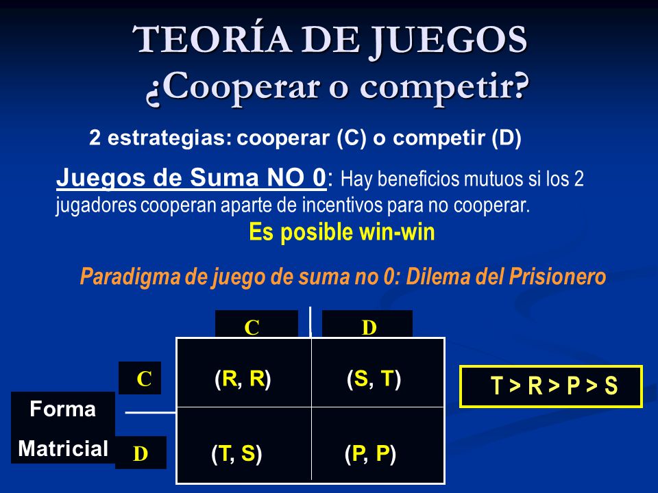 Paradigma de juego de suma no 0: Dilema del Prisionero