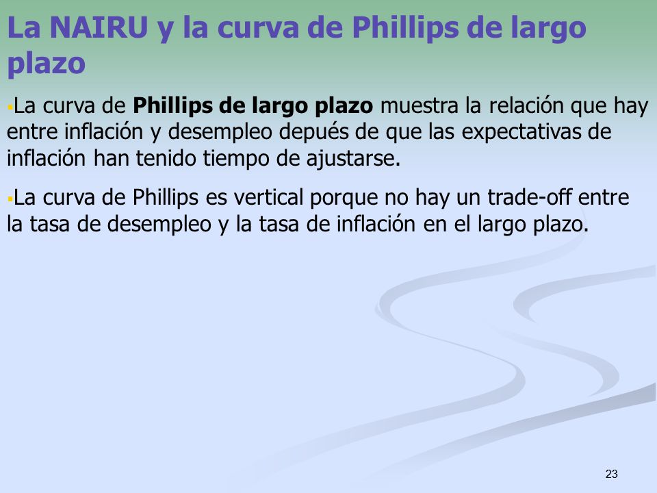 La NAIRU y la curva de Phillips de largo plazo