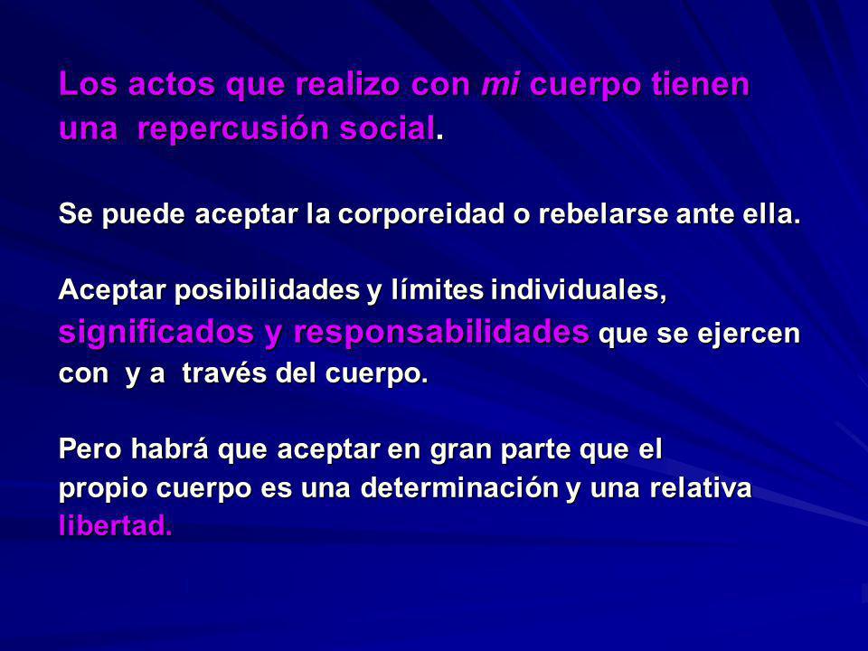 Los actos que realizo con mi cuerpo tienen una repercusión social.