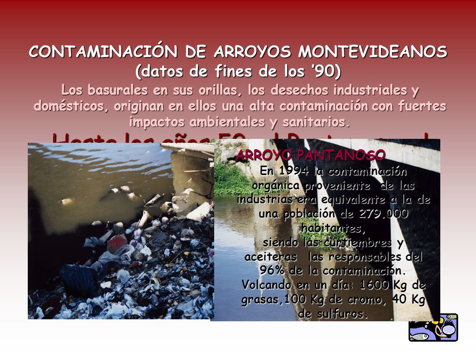 CONTAMINACIÓN DE ARROYOS MONTEVIDEANOS (datos de fines de los ’90)