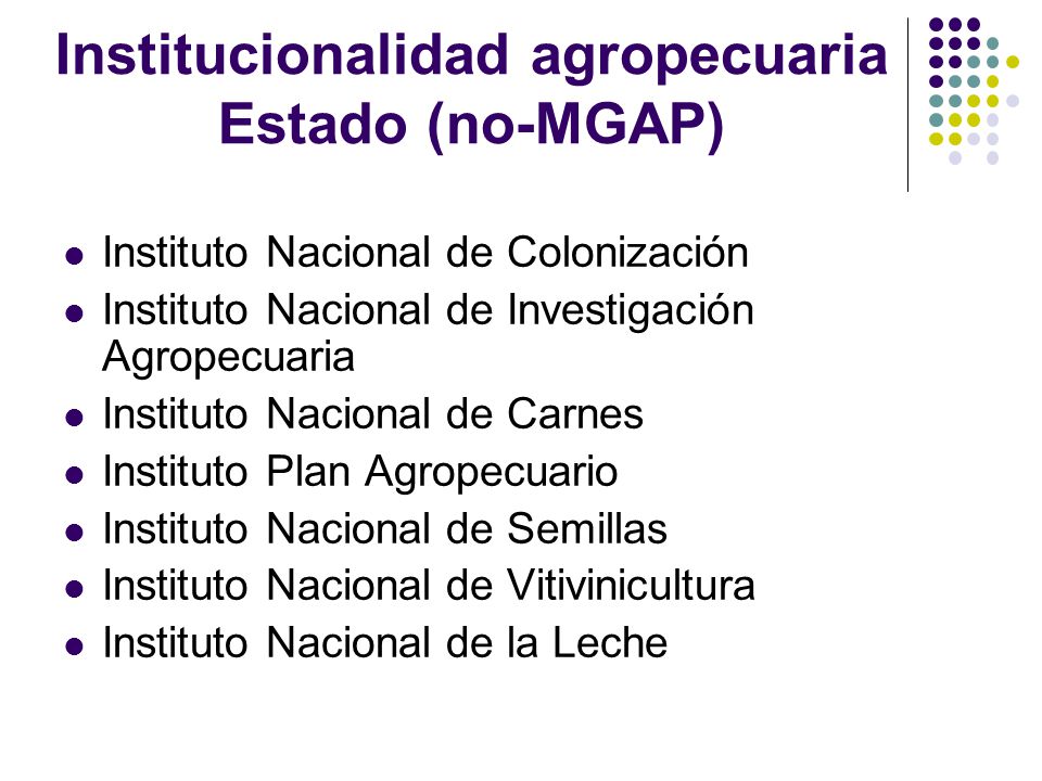 Institucionalidad agropecuaria Estado (no-MGAP)