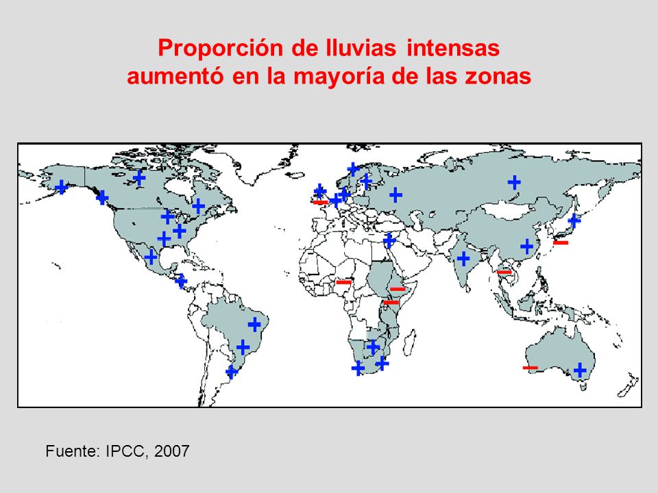 Proporción de lluvias intensas aumentó en la mayoría de las zonas