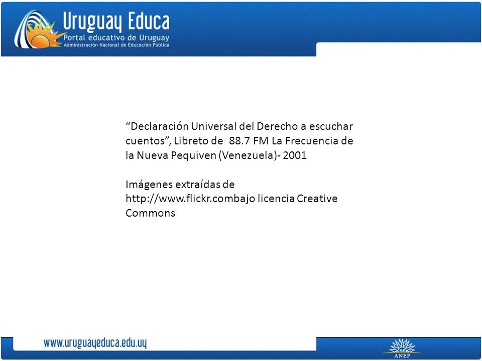 Declaración Universal del Derecho a escuchar cuentos , Libreto de 88