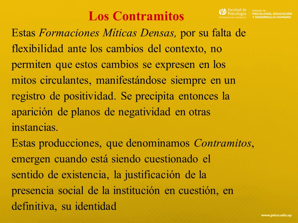 Los Contramitos Estas Formaciones Míticas Densas, por su falta de. flexibilidad ante los cambios del contexto, no.