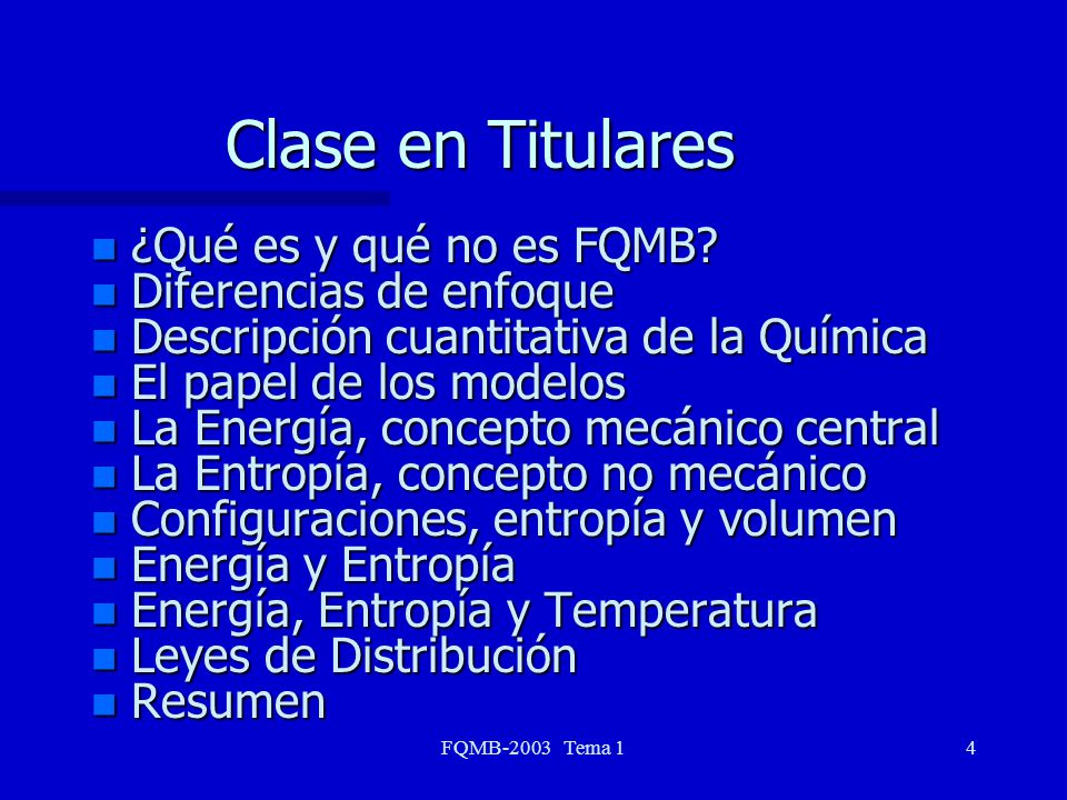 Clase en Titulares ¿Qué es y qué no es FQMB Diferencias de enfoque