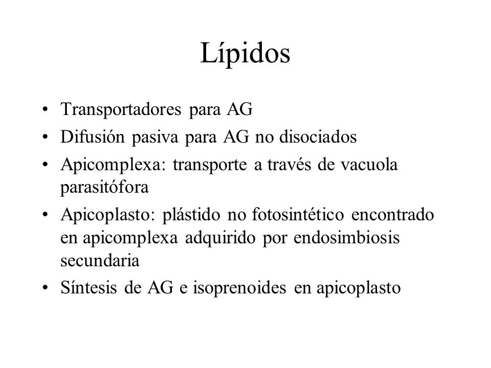 Lípidos Transportadores para AG Difusión pasiva para AG no disociados