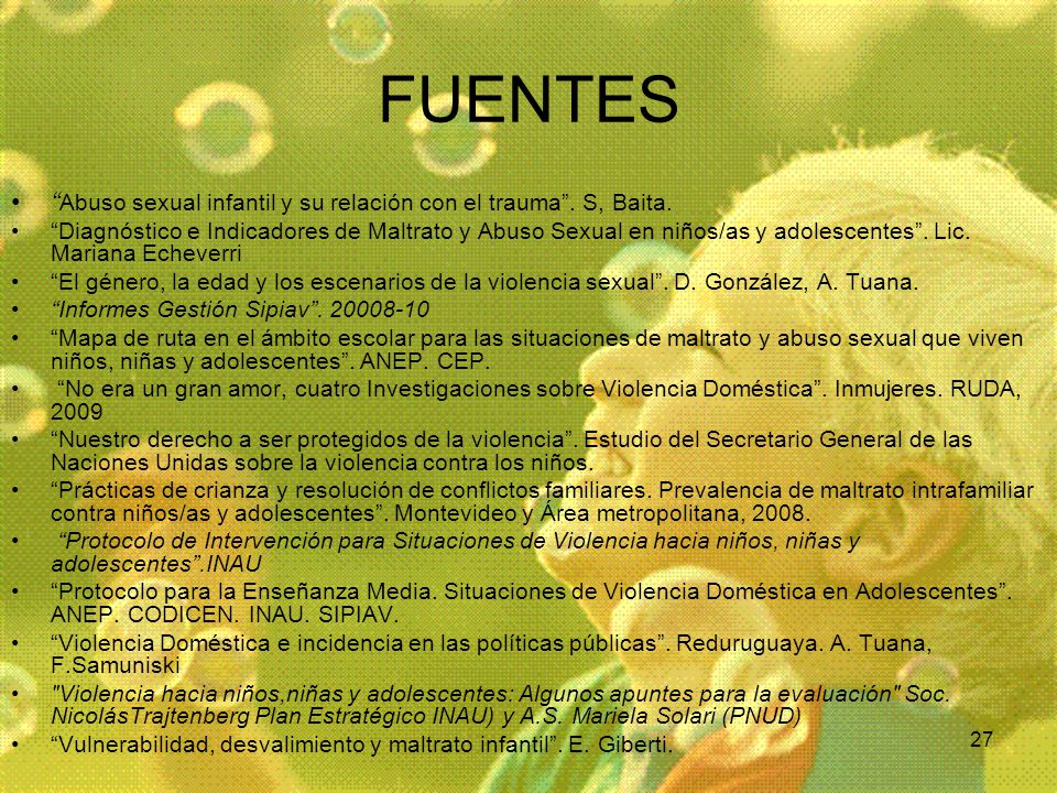 FUENTES Abuso sexual infantil y su relación con el trauma . S, Baita.