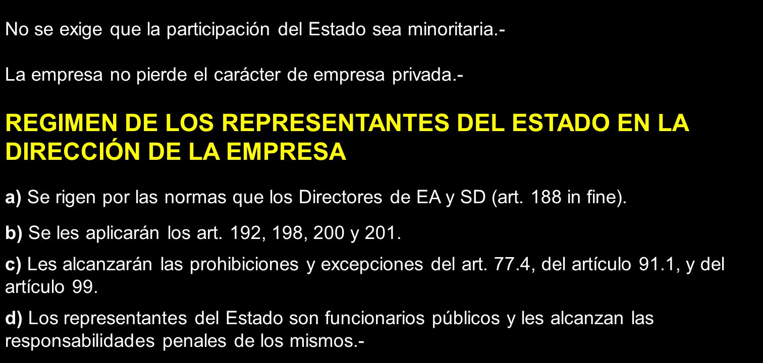REGIMEN DE LOS REPRESENTANTES DEL ESTADO EN LA DIRECCIÓN DE LA EMPRESA