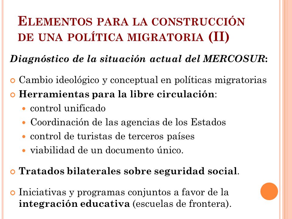 Elementos para la construcción de una política migratoria (II)