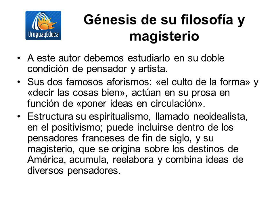 Génesis de su filosofía y magisterio