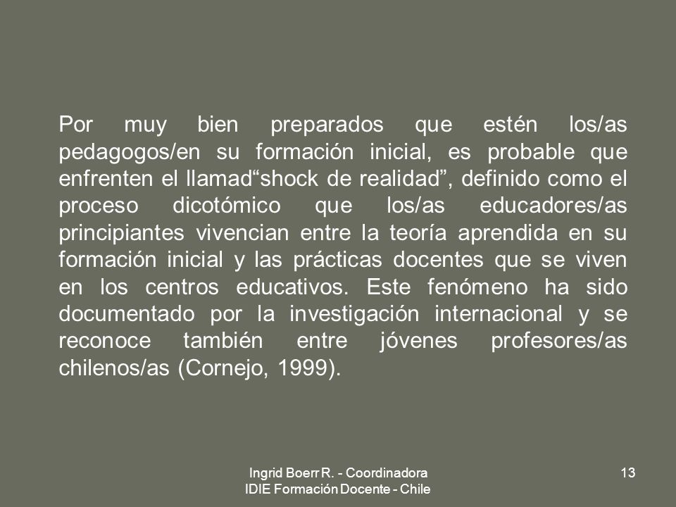 Ingrid Boerr R. - Coordinadora IDIE Formación Docente - Chile