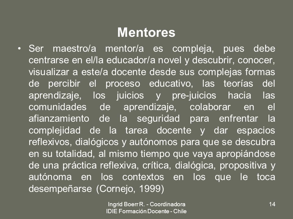 Ingrid Boerr R. - Coordinadora IDIE Formación Docente - Chile
