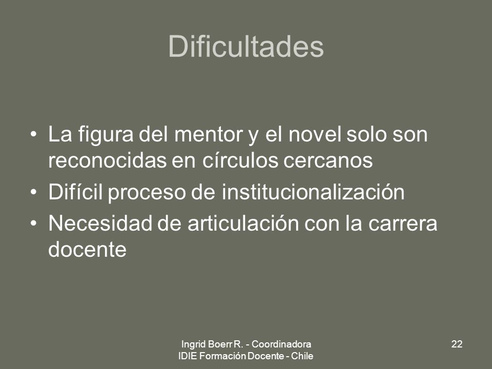 Ingrid Boerr R. - Coordinadora IDIE Formación Docente - Chile
