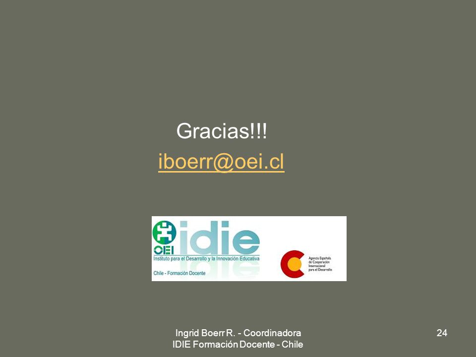 Ingrid Boerr R. - Coordinadora IDIE Formación Docente - Chile