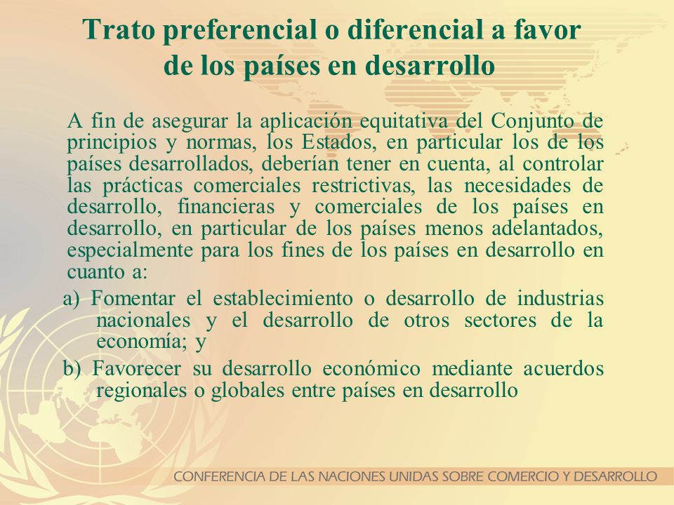 Trato preferencial o diferencial a favor de los países en desarrollo