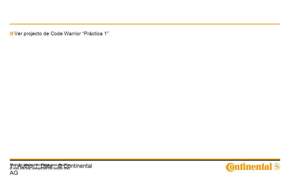 Ver projecto de Code Warrior Práctica 1