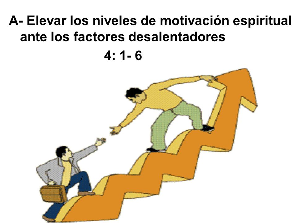 A- Elevar los niveles de motivación espiritual ante los factores desalentadores