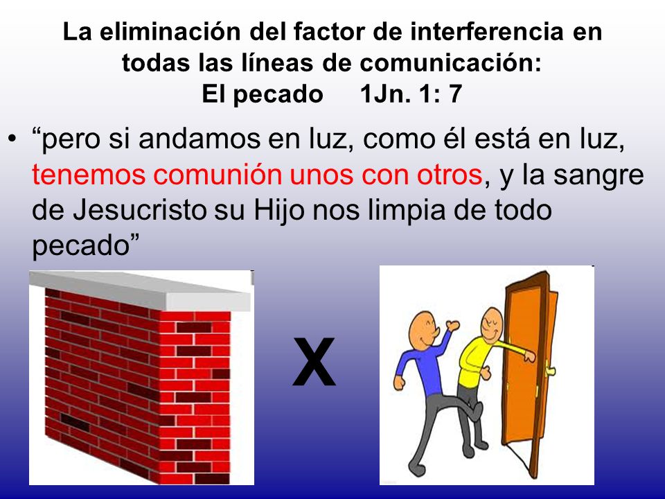 La eliminación del factor de interferencia en todas las líneas de comunicación: El pecado 1Jn. 1: 7