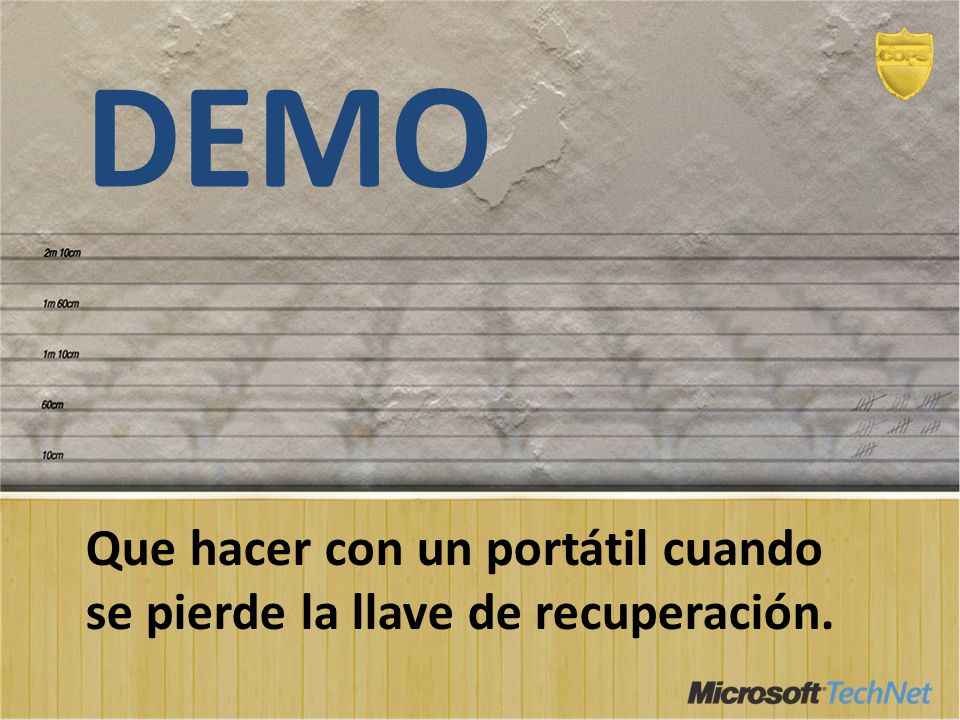 Demo Que hacer con un portátil cuando se pierde la llave de recuperación.