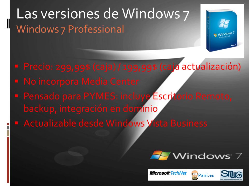 Las versiones de Windows 7