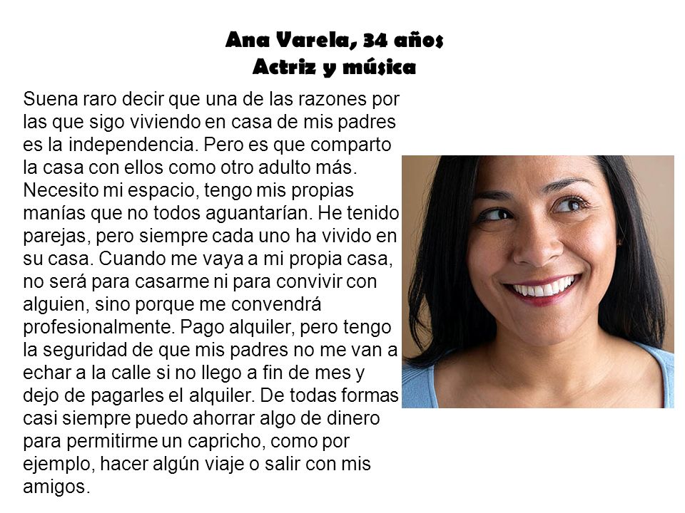 Ana Varela, 34 años Actriz y música