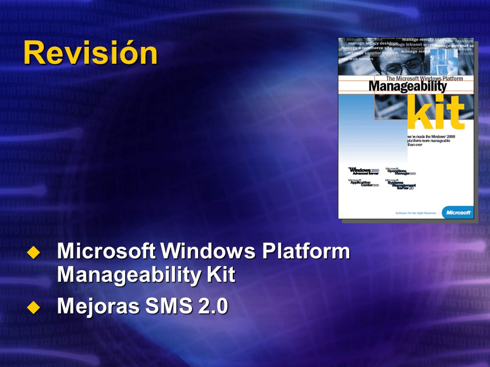 Revisión Microsoft Windows Platform Manageability Kit Mejoras SMS 2.0