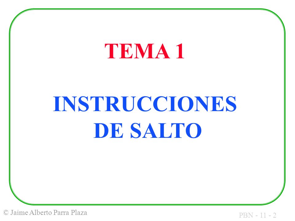 TEMA 1 INSTRUCCIONES DE SALTO