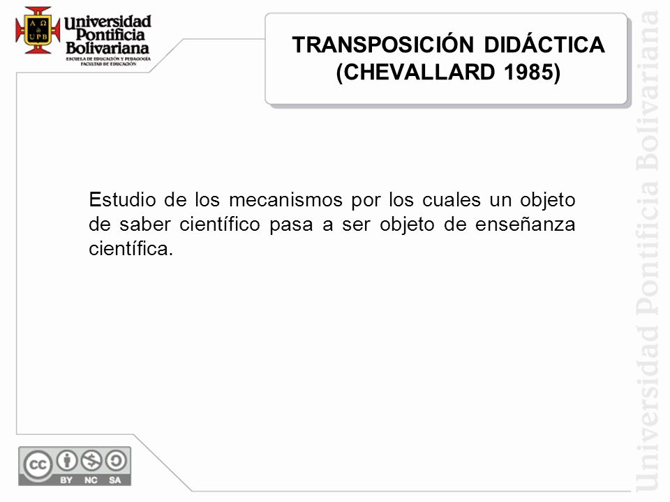 TRANSPOSICIÓN DIDÁCTICA (CHEVALLARD 1985)