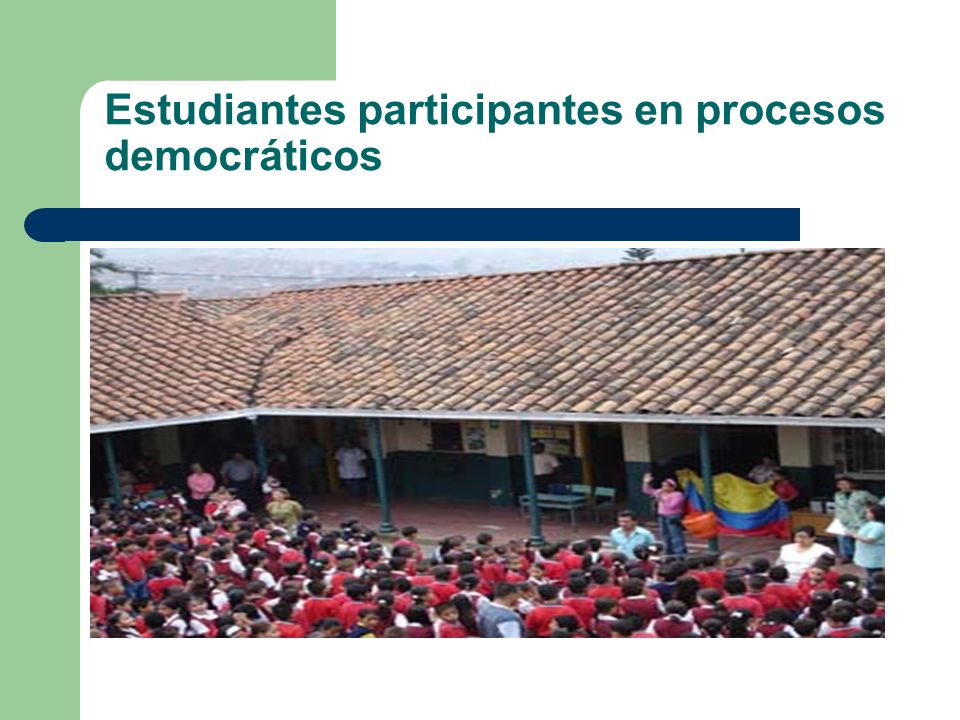 Estudiantes participantes en procesos democráticos