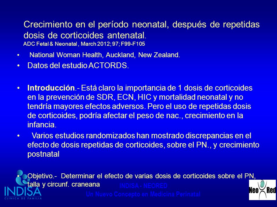 Datos del estudio ACTORDS.