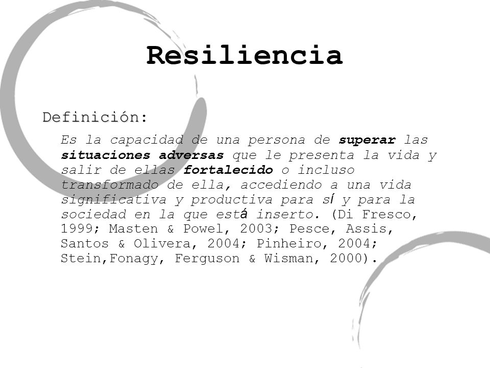 Resiliencia Definición: