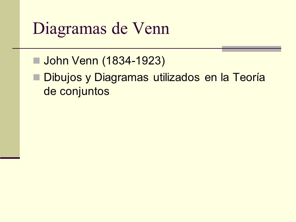 Diagramas de Venn John Venn ( )