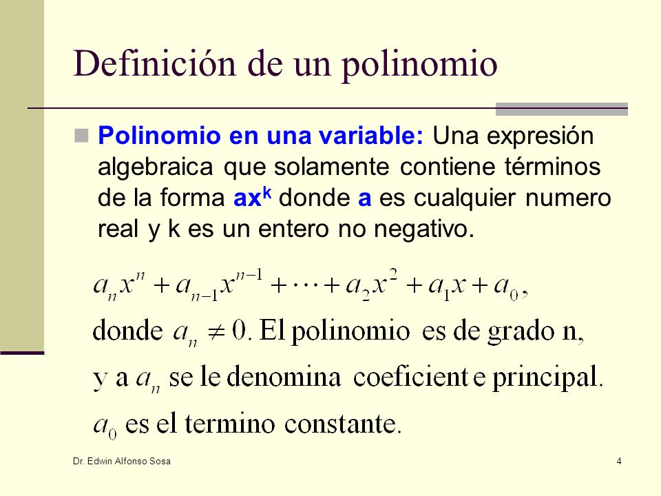 Definición de un polinomio