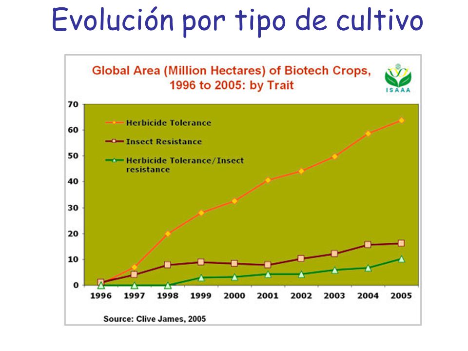 Evolución por tipo de cultivo