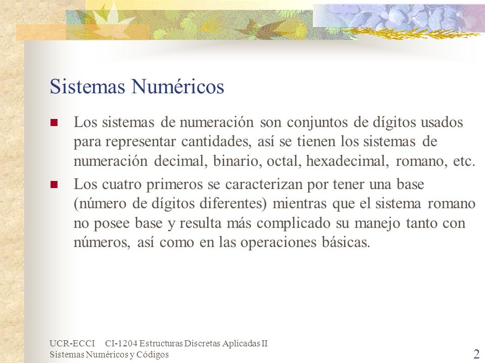 Sistemas Numéricos