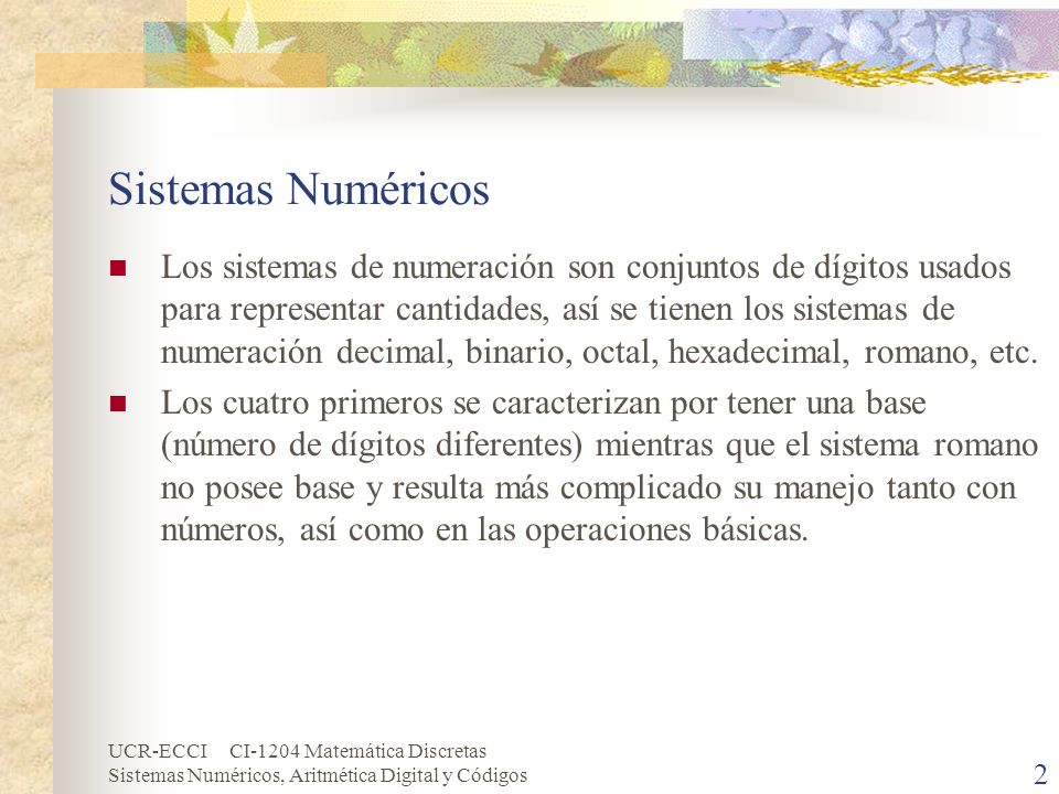 Sistemas Numéricos