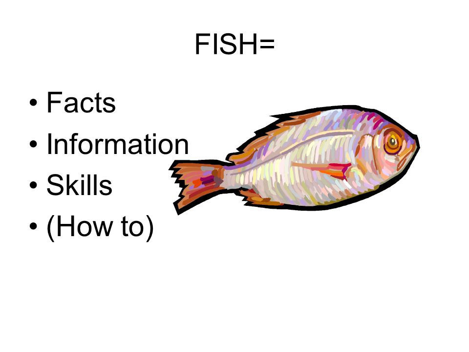 FISH= Facts Information Skills (How to)