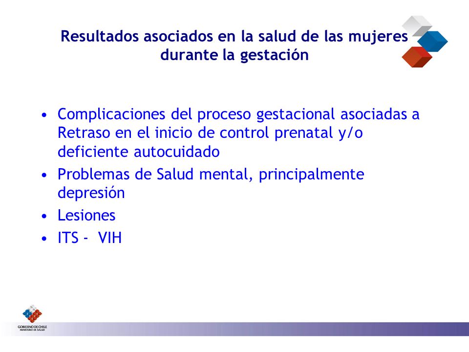 Resultados asociados en la salud de las mujeres durante la gestación